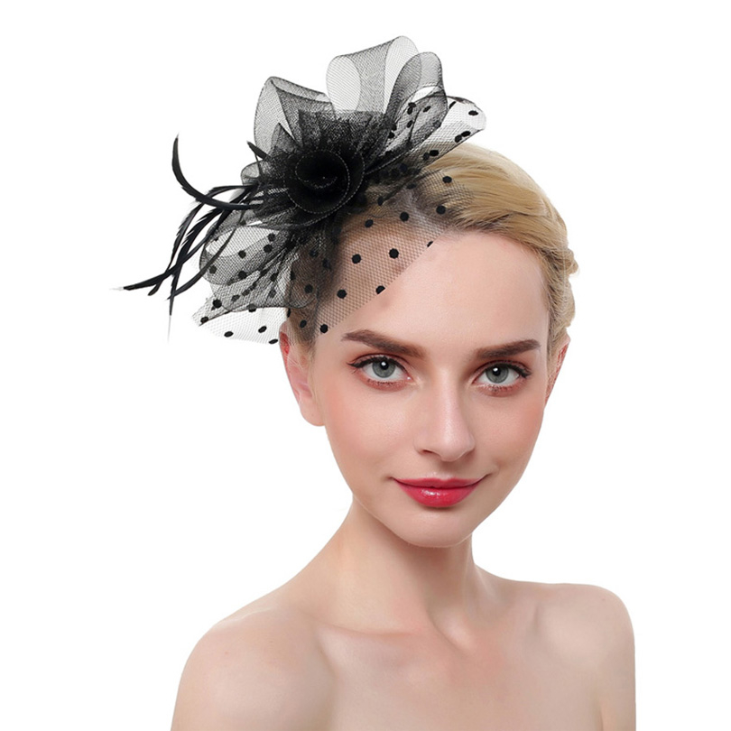Bibi fascinator voilette à pois – Image 4