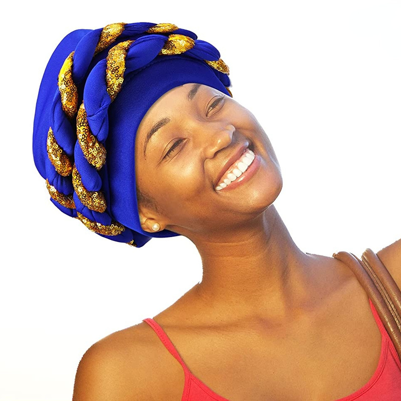 Bonnet africain à turbans or torsadés – Image 2