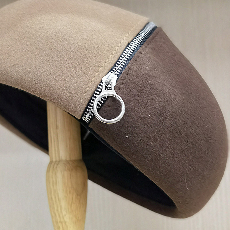 Béret en laine bicolore nouvelle mode – Image 4