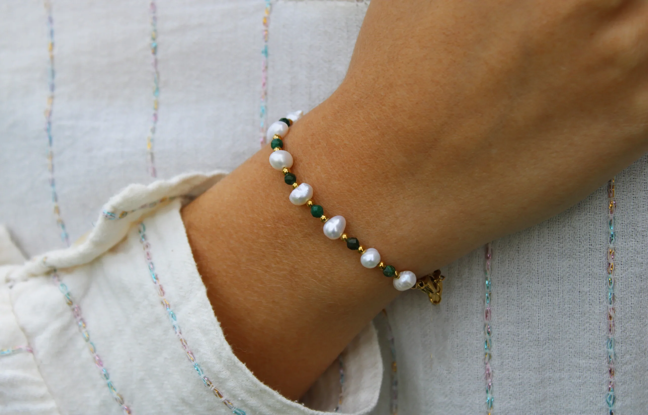 Florence | Bracelet en perles d'eau douce et acier inoxydable – Image 2