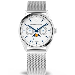 MTOmicron MoonPhase Blanc Maille Milanaise